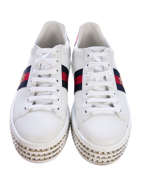 gucci sneakers with crystal bow|Gucci jeweled sneakers price.